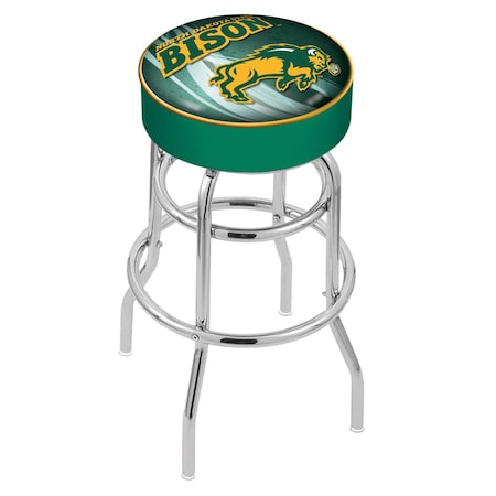 Holland Bar Stool Co 30" North Dakota State Cushion Seat, 2-Ring Chrome Swivel Bar Stool L7C130NDakSt-G-D2